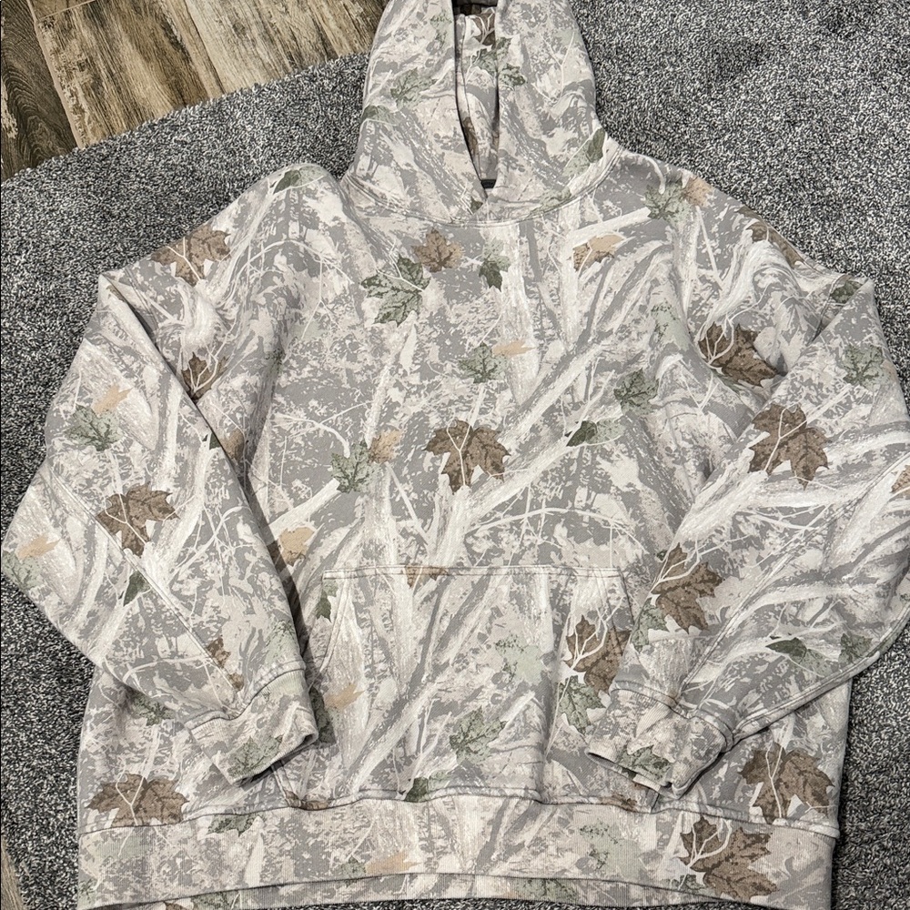 Abercrombie & Fitch Neutral Camo Leaf Print Hoodie